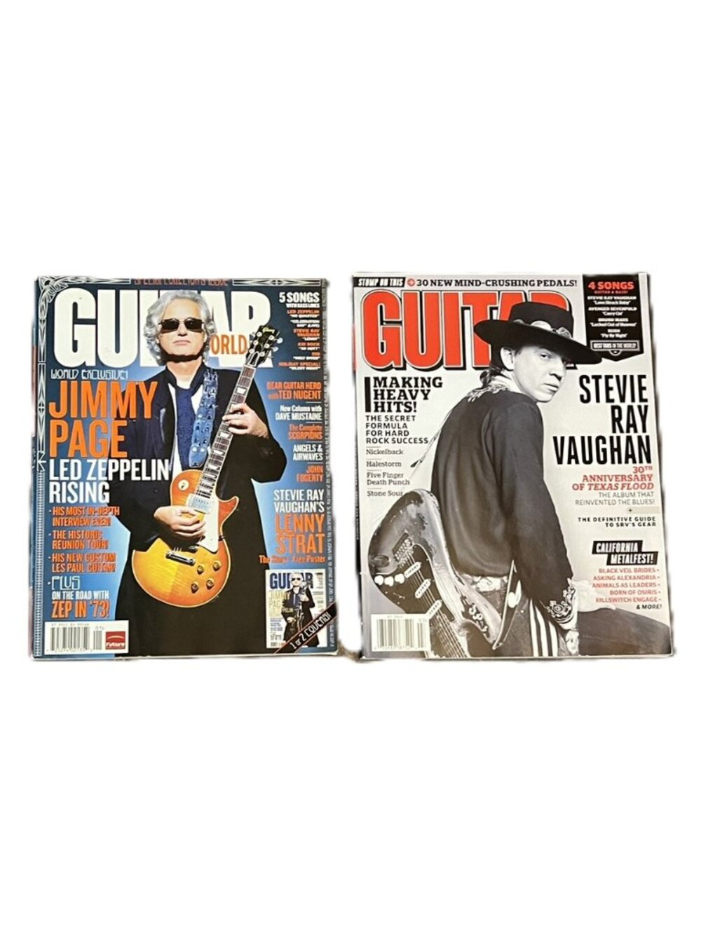 Vintage Guitar World Magazine: Jimmy Page (2008); Stevie Ray Vaughan (2013)